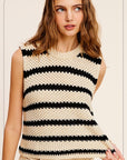 Sleeveless Striped Sweater-ON-LINE ONLY