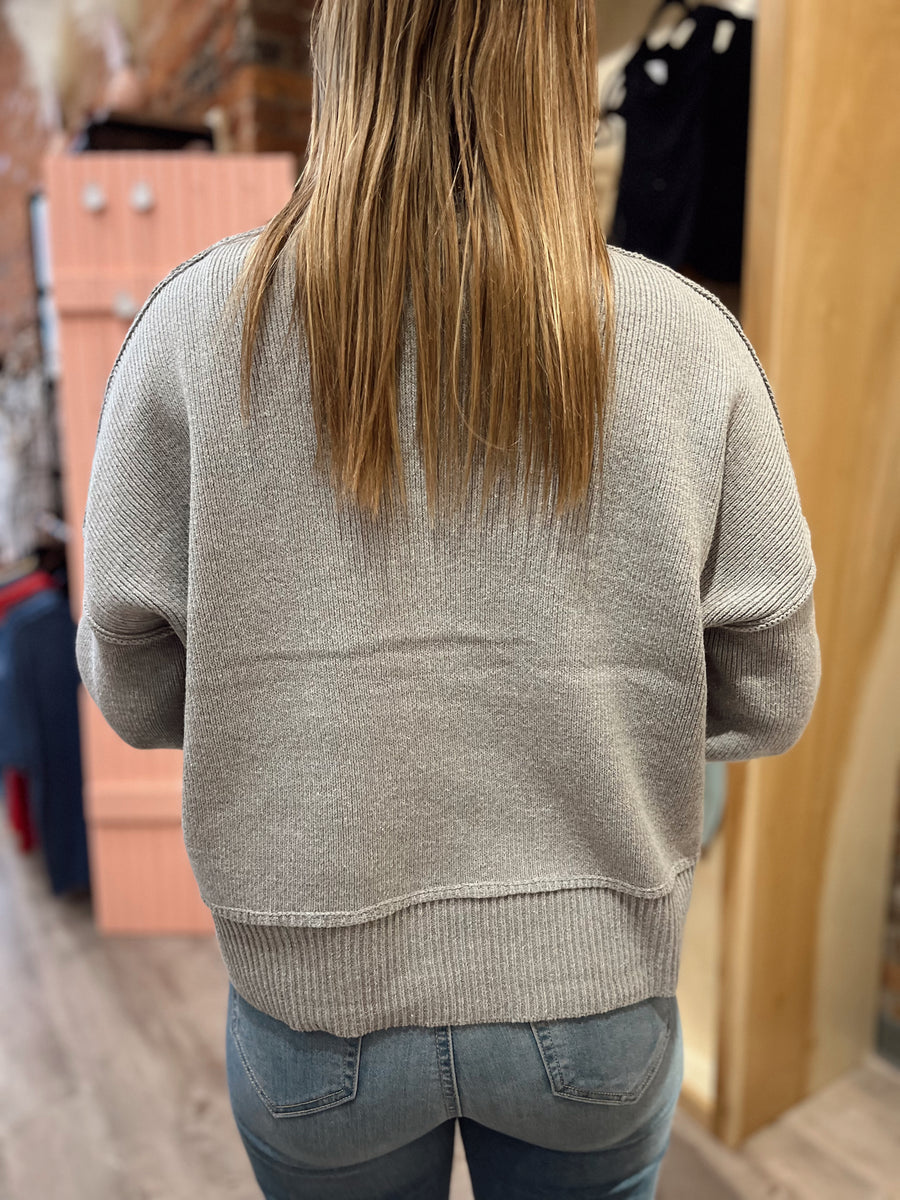The Perfect Pullover Sweater-Grey