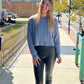 Ice Blue Cable Knit Sweater