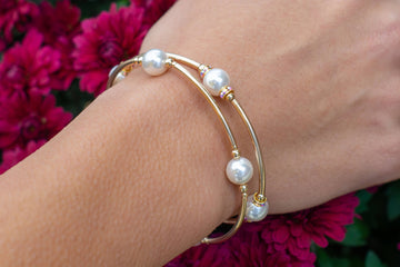 Blessing Bracelet White With Gold Filled Tubes