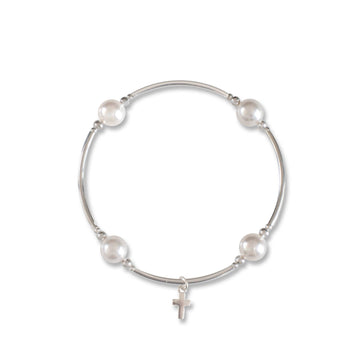 Blessing Bracelet White With Cross