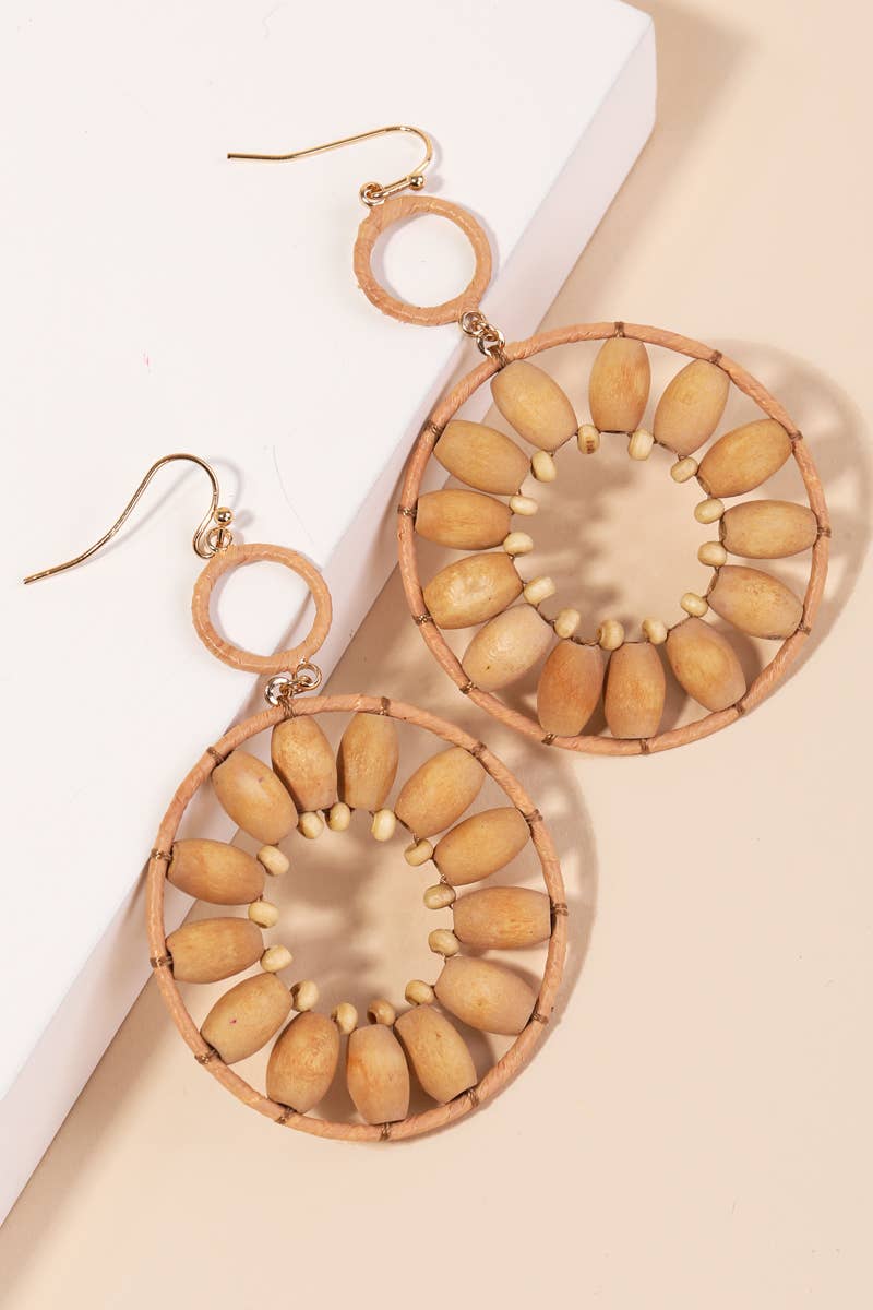 Wooden Circle Drop Earrings: GDDMOS