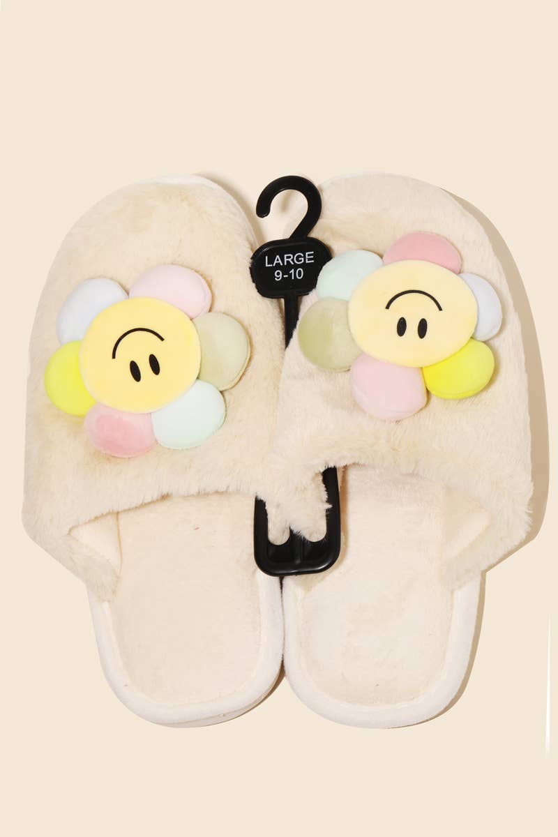 Happy Face Flower Slippers