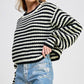 STRIPED CROPPED KNIT SWEATER