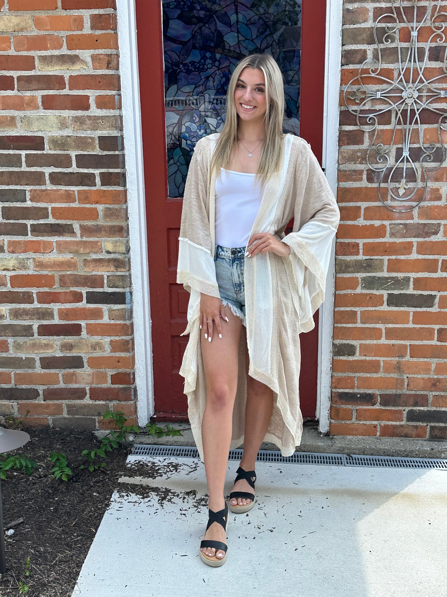 White And Beige Summer Cardi