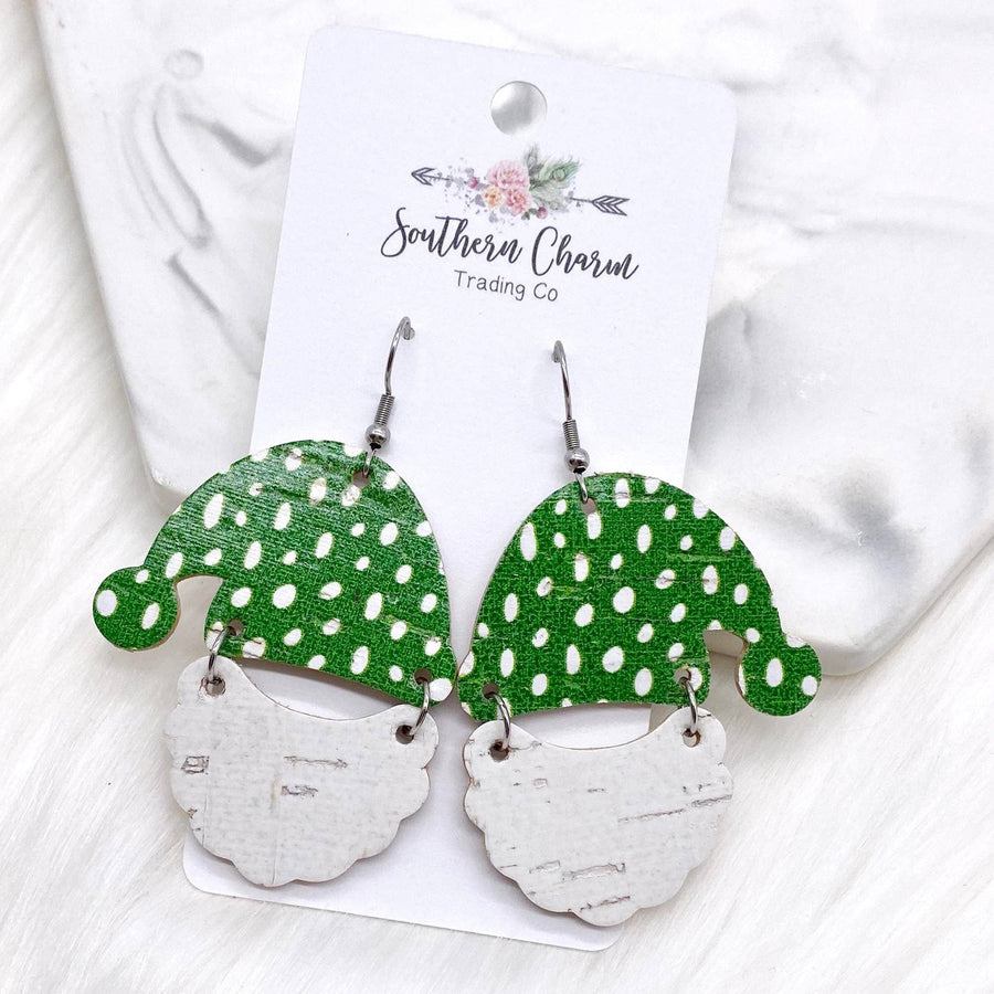 Santa Hat Earrings Green