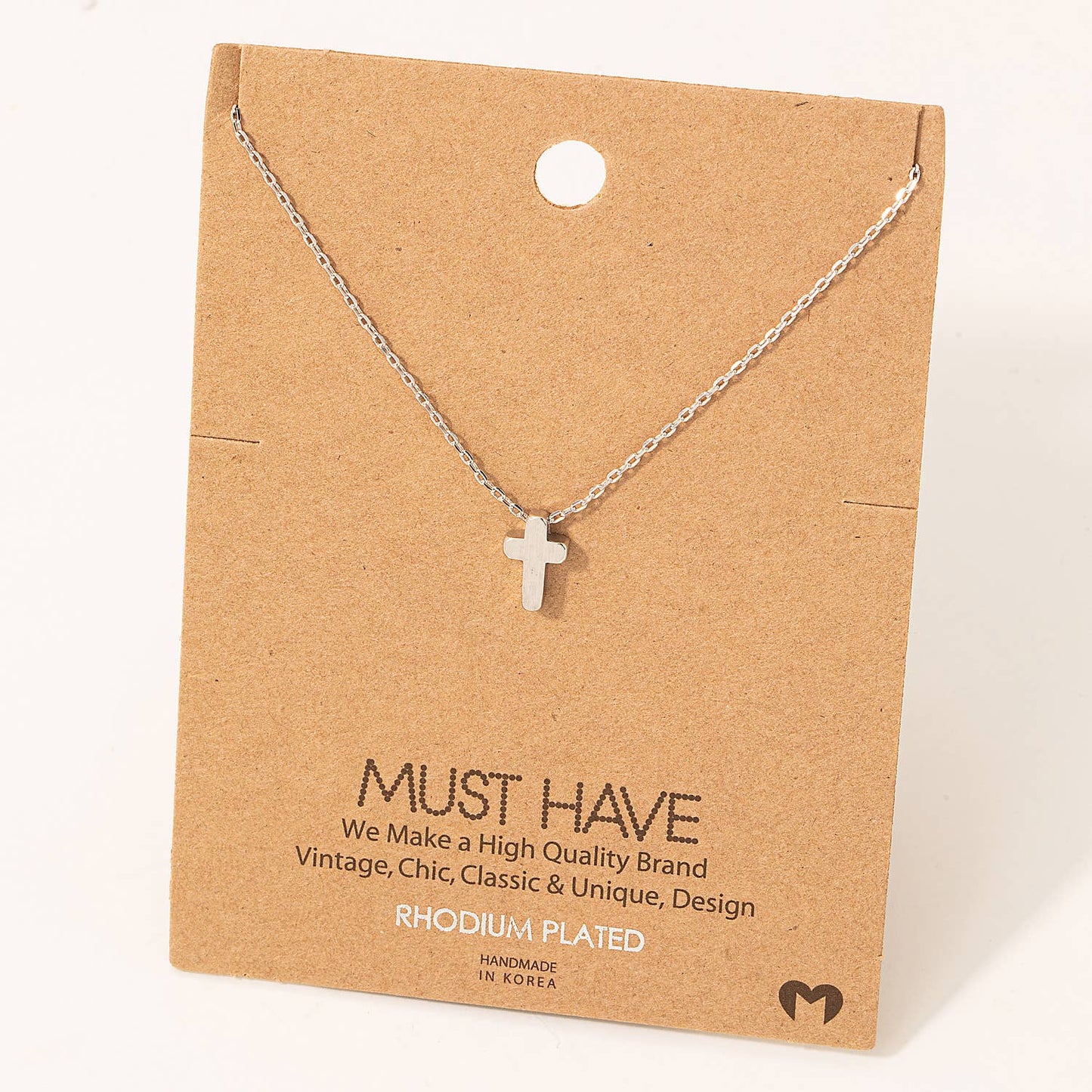 Silver Mini Cross Pendant Necklace