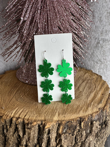 Shamrock St Patricks Day Dangle Earrings