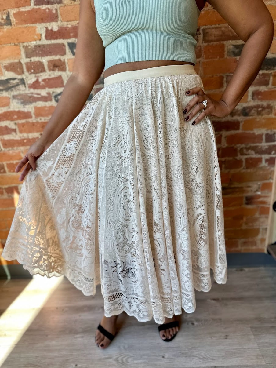 Cream Maxi Skirt