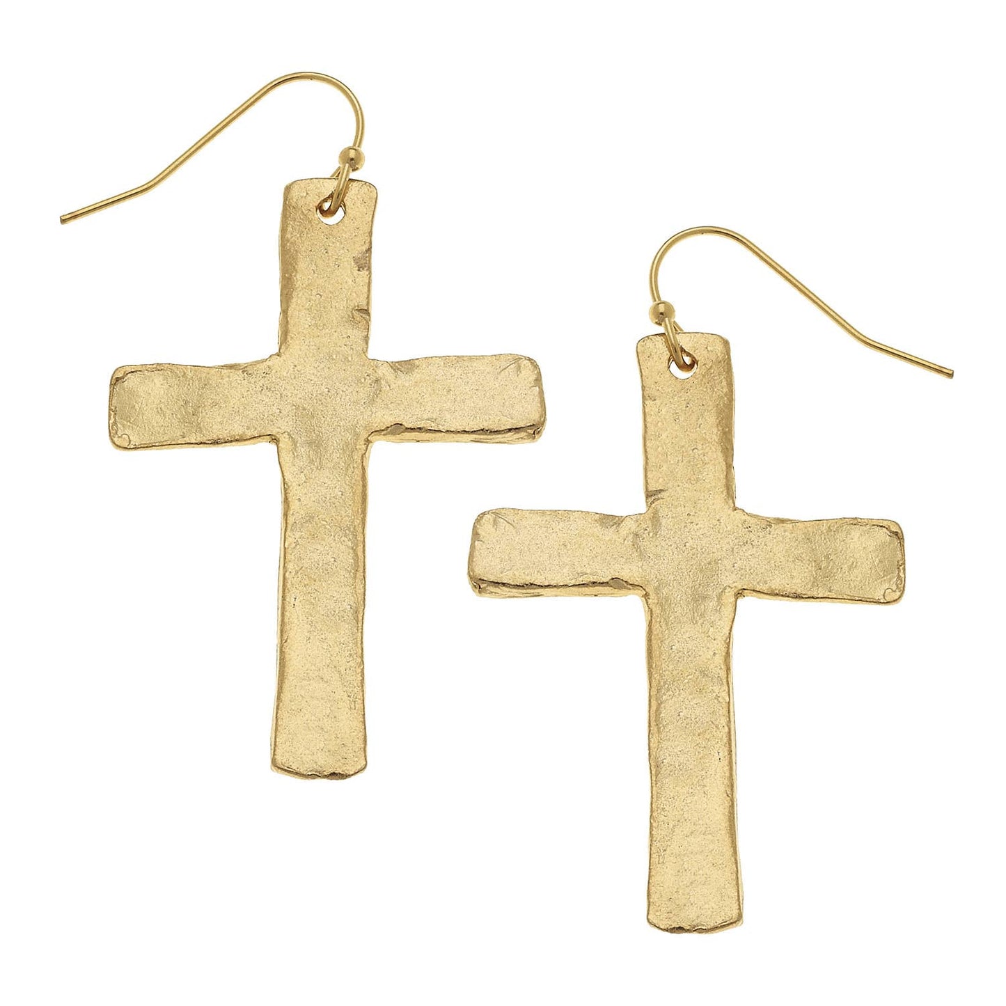 Gold Cross Earrings Large