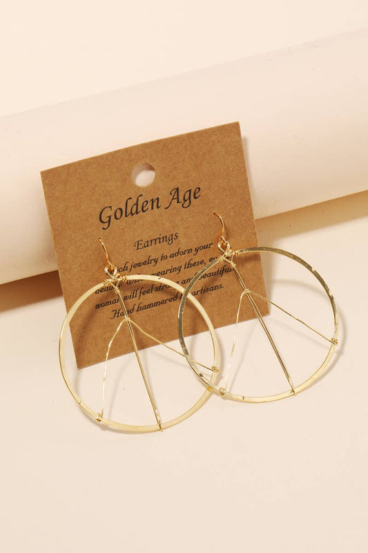 Gold Peace Sign Earrings